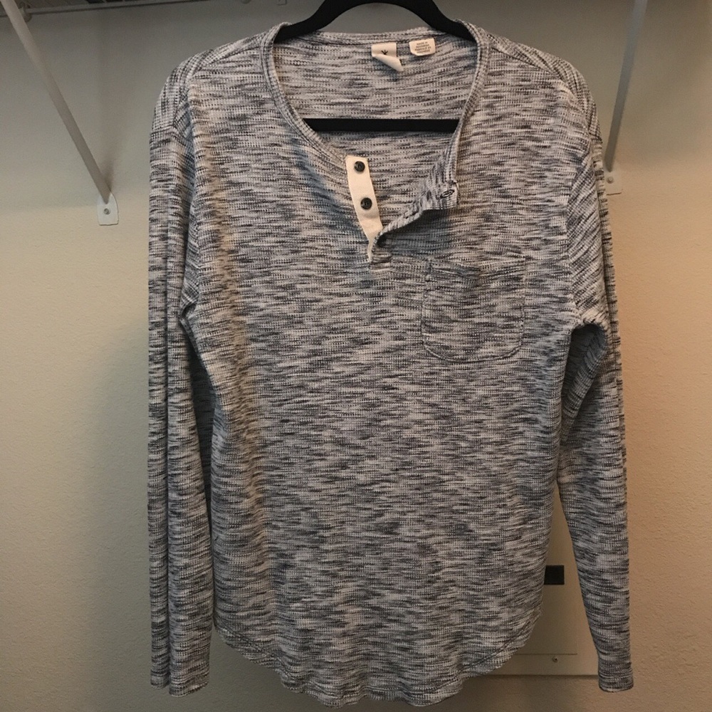 Feather Grey Henley Waffle Shirt